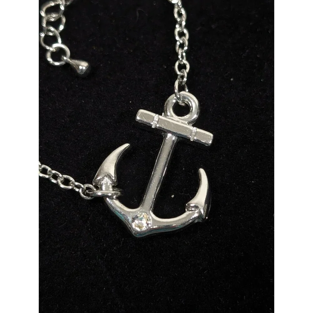 Joseph Nogucci Nautical Anchor Silver Tone Chain Bracelet 8.5